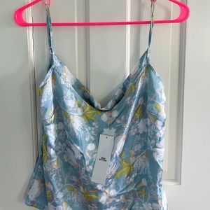 Urban Outfitters, Light Blue Patterned Motif Tank, Size Medium